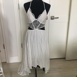 White Crochet High to Low Dress 🌸